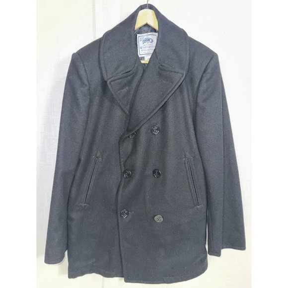DSCP Quarterdeck Collections US Navy Black Wool Pea Coat Military Jacket Sz 44R - Picture 4 of 12